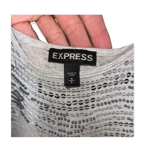 EXPRESS Gray Sequin Tank S - Picture 4 of 5